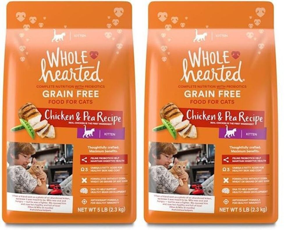 Wholehearted Kitten Dry Cat Food - 2 of 5 lb bags